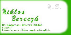 miklos bereczk business card