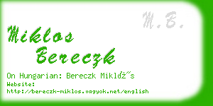 miklos bereczk business card